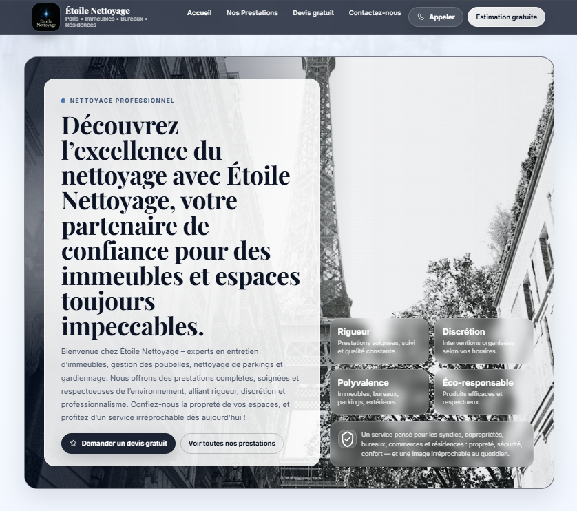 Aperçu du site Étoile Nettoyage